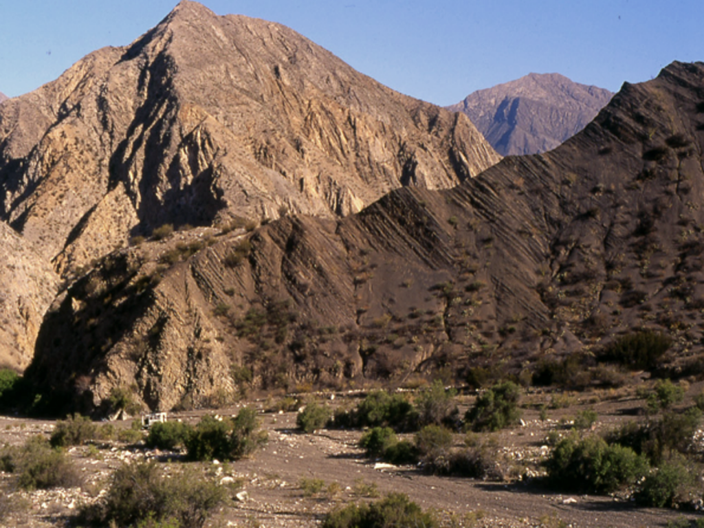 Ordovician black shale deposits of the Gualcamayo Formation, Argentina.
