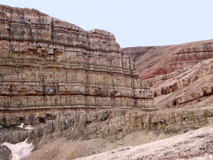 Late Mesoproterozoic strata of the Bylot Supergroup, northern Baffin Island.